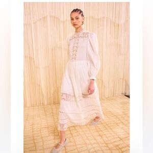 Ulla Johnson White Cotton Lace Amelie Dress Size 8 BNWT